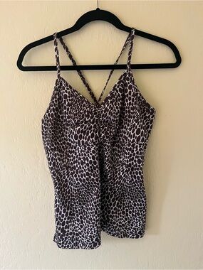 Prana Brown and White Printed Camisole Tank
